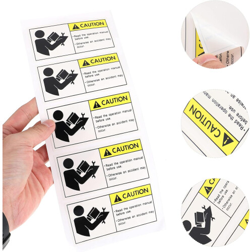 5pcs Equipment Maintenance Caution Stickers for Reading Instructions Warning Sticker Signs 2
