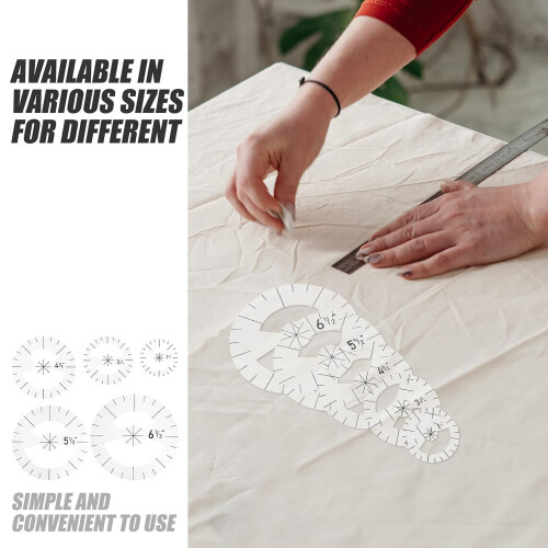 5pcs Acrylic Patchwork Ruler Set Quilting Templates Sewing Rulers Portable Quilting Tools 2