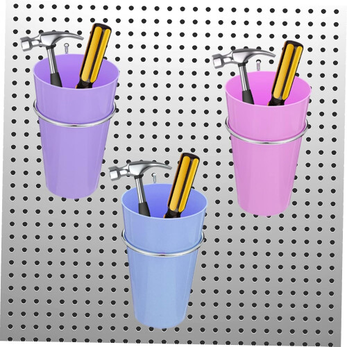5pcs Peg Board Jar Hooks Round Hook Pegboard Accessories Metal Peg Board Cup Hanger 2