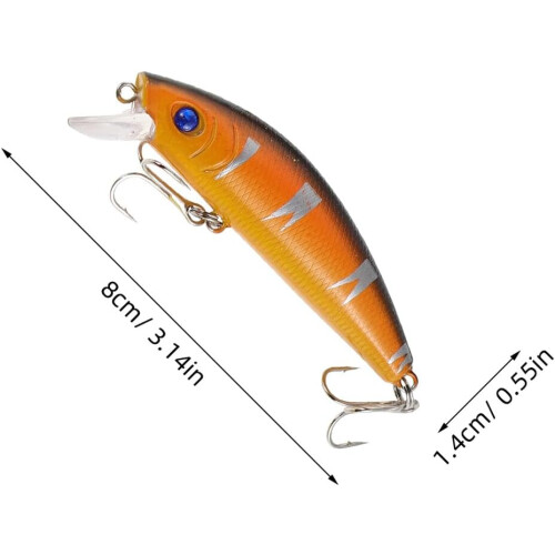 6 esche artificiali fluorescenti per la pesca notturna con ami, realistiche e affondanti. 1