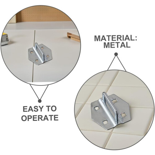 5pcs Iron Tool Hanging Hooks Set for Pegboard Silver Curved and U Shaped Storage Hooks 2