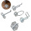 5pcs Iron Tool Hanging Hooks Set for Pegboard Silver Curved and U Shaped Storage Hooks 8