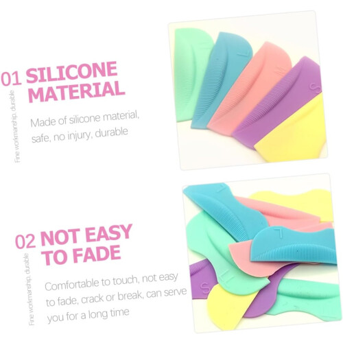 5 par vippepermanentputer silikon øyevippeløftstenger krøllhjelpemiddel for øyevippesminkeverktøy 2