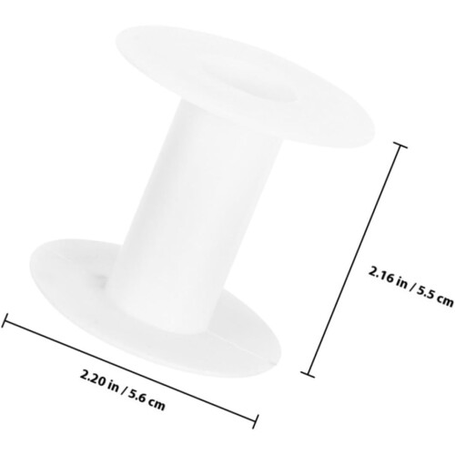 5Pcs White Plastic Wire Spools Thread Bobbins Sewing Thread Organizer Cord and Ribbon Holder 1