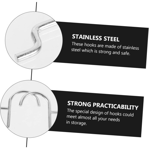 Hook Duty Steel Shape Hooks Stainless Wall U for Perforated 5pcs Peg Silver Heavy Hanging Tools 1