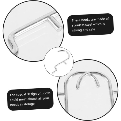 Hook Duty Steel Shape Hooks Stainless Wall U for Perforated 5pcs Peg Silver Heavy Hanging Tools 2