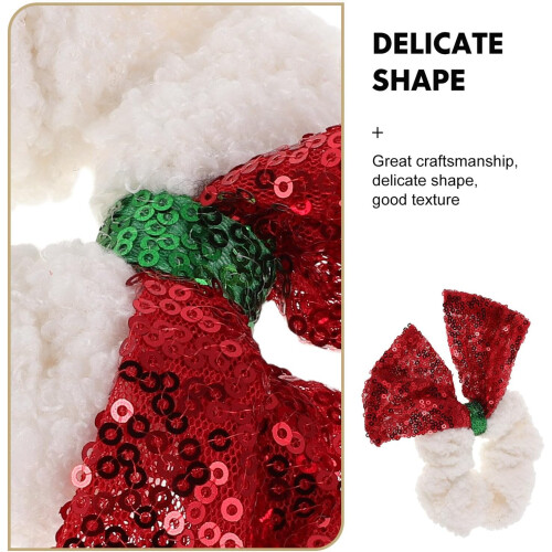 5er-Pack weihnachtliche Haargummis, elastische Haargummis mit Glöckchen- und Schleifendesign 2