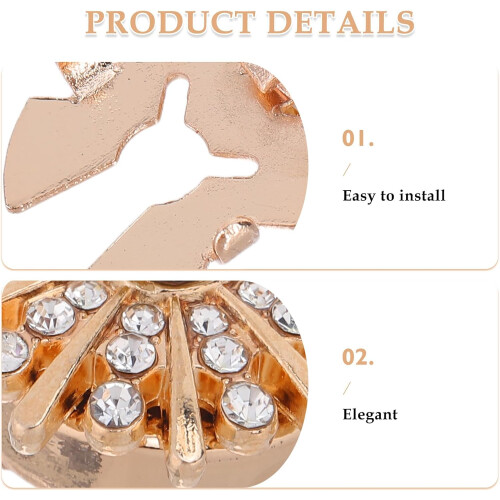 4pcs Gold-Plated Button Covers for Shirts Rhinestone Shirt Button Covers 2