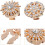 4pcs Gold-Plated Button Covers for Shirts Rhinestone Shirt Button Covers 8
