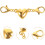 5 chiusure magnetiche a forma di cuore dorate per gioielli, collane e bracciali. 3