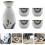 Set da sake in ceramica giapponese, composto da 5 pezzi con delicate teiere smaltate. 8