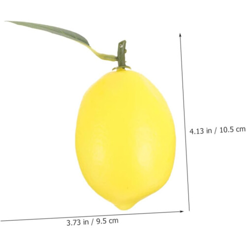 6 Pcs Realistic Fake Lemons with Leaves Foam Simulation Model 1