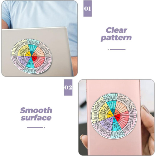 Feeling Wheel Stickers PVC and Rubber Soft Emotion Wheel Decals 4pcs Colored 2