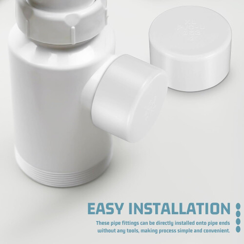 4 Pcs PVC Pipe Plug Socket Fitting White Pressure Resistant Easy Installation PVC Coupling Cap Pipe Fittings 2