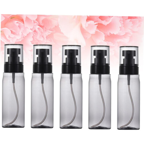 5pcs 250ml Refillable Black Plastic Spray Bottles Set with Fine Mist Sprayer 2