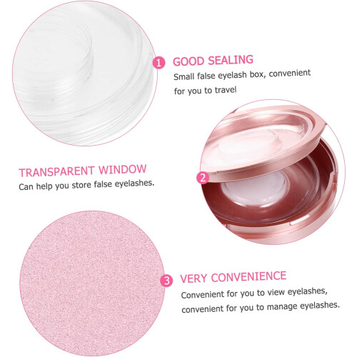 5pcs Double Layer Eyelash Box Mirror Case Eyelash Storage Case for Travel Makeup Tool Compartment Storage Box 1