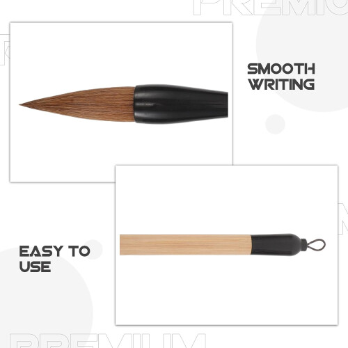 5 pinceles grandes para caligrafía china con mango de bambú. 2