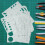 Set di 6 stencil in plastica con forme geometriche cave, righelli riutilizzabili per pittura e matematica. 5