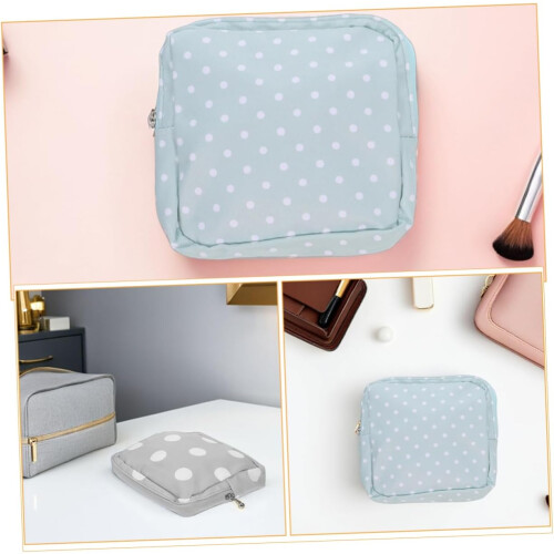 4pcs Portable Sanitary Pad Storage Bag with Dot Pattern Multicompartment Period Pouch 2