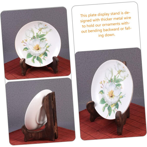 stuks houten displaystandaards voor borden. 1