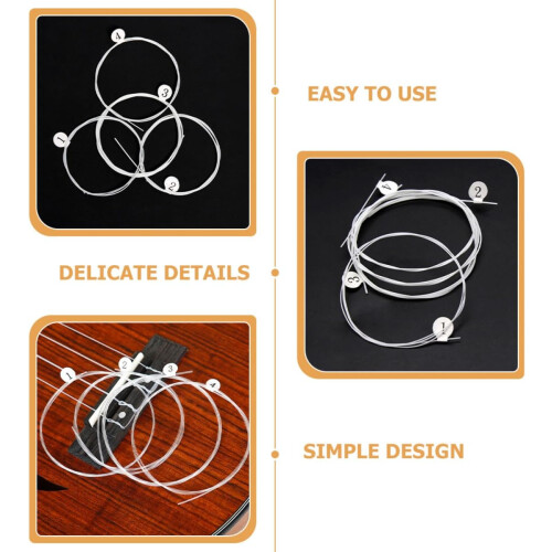 4pcs Nylon Ukulele Strings Replacement Set for 21/23/26 Inch Ukulele Balanced Tension 2