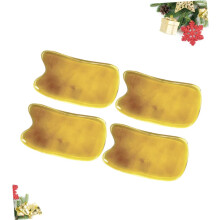 4-teiliges Massagegerät mit Ochsenhorn-Motiv, quadratische Platte, Schabeplatte