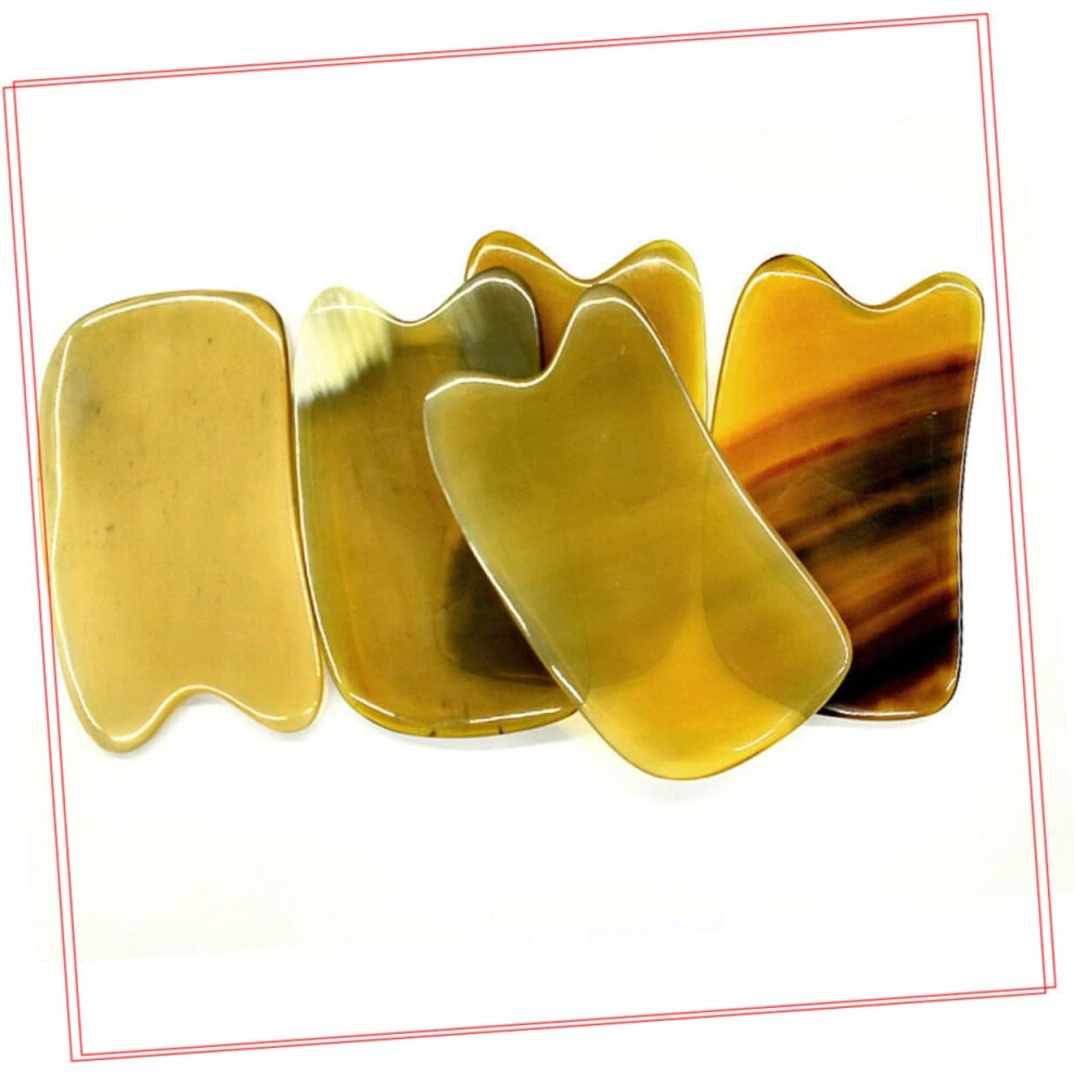 Hkhbjs 4Pcs Ox Horn Massage Tool Square Plate Scraping Therapy Plate