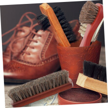 4pcs Horsehair Shoe Polish Brushes Boot Brushes Shoe Cleaner Tool for Polishing Upholstery Cleaning