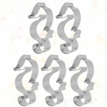 5pcs Cookie Molds Fruit Cutters Cake Baking Molds Stainless Steel Seahorse Shape Non-Stick Easy to Clean
