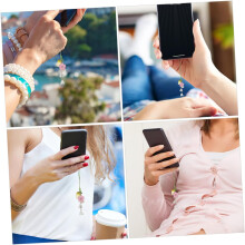 4er-Set Tulpenblumen-Schlüsselanhänger, kurze Handy-Anhänger für Damen, Handy-Dekoration