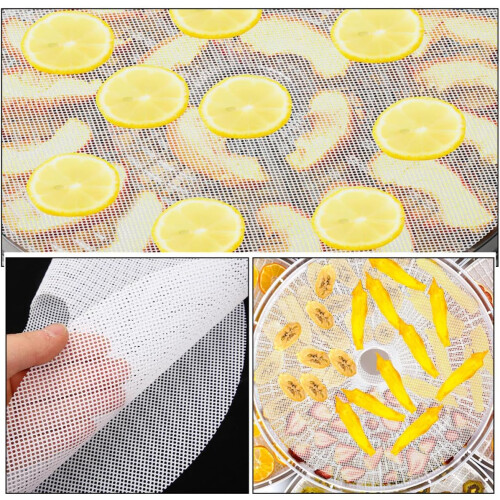 5pcs round Silicone Dehydrator Sheets Reusable Drying Mats Non-stick Break Resistant White Pads 2