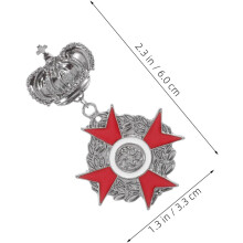 6 stk. vintage britisk medaljekronebrosje for menn, jakkeslagsnål, kongelig kostymesmykke, bryllupsarrangementer, høytidsfester