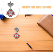 6 broches de medalla y corona británicos vintage para hombre, pin de solapa, joyería de fantasía real, bodas, eventos y fiestas navideñas.