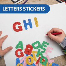 EVA Self-Adhesive Letter Stickers Black Glitter Alphabet Stickers 26Pcs Per Pack, 5pcs Set