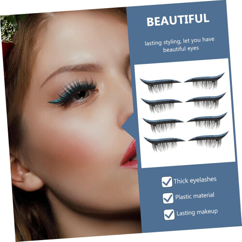 4pairs Eyeliner Sticker False Eyelashes Shiny Lash Decals for Makeup Tools 2