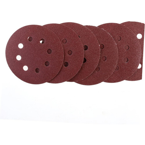 50pcs 5 Inch 8-hole 40 Grit Hook and Loop Sanding Discs Circular Pads 1