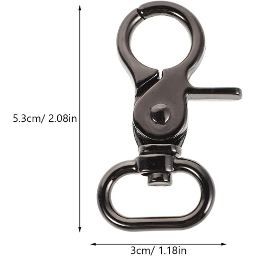 6pcs Gunmetal Swivel Snap Hooks Trigger Clasps Large 20mm Inner Diameter Connection Hooks 1