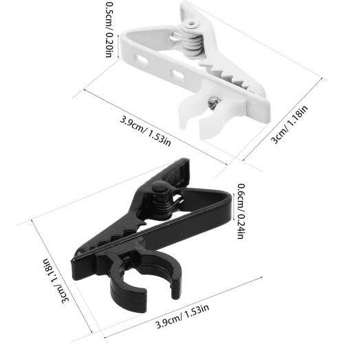 Replacement Lavalier Microphone Clips Lightweight Mic Clips Plastic and Metal Assorted Color Microphone Holders 1