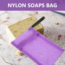 4 Stück farbige Nylon-Seifenbeutel, Seifenstückhüllen, Duschschwammbeutel