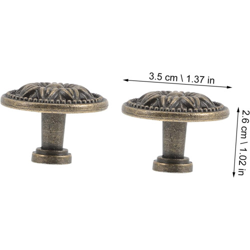 4pcs Bronze Handle for Dresser Round Knobs for Cabinet Doors Vintage Knobs 2