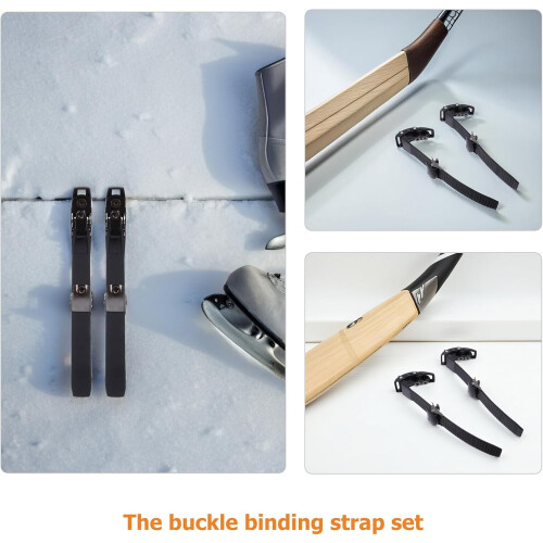 4Pcs Black Nylon Roller Skate Straps with Buckle Replacement for Inline Skates and Snowboard Bindings 2