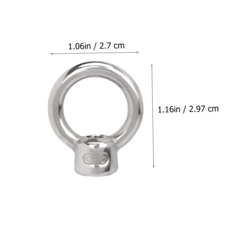 4 Stück Edelstahl-Hebeösenmuttern, Gewindemutternringform 1