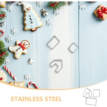 Lot de 5 moules à biscuits de Noël en forme de maison en pain d'épice, en acier inoxydable. Emporte-pièces créatifs et adorables.
