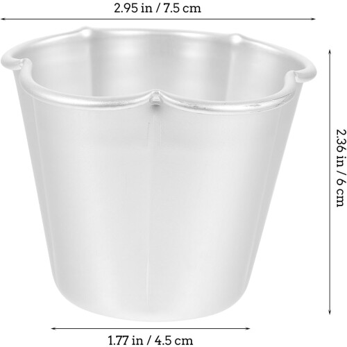 4 st puddingformar i silverfärgad aluminiumlegering för hembakning, lätta att urforma 1