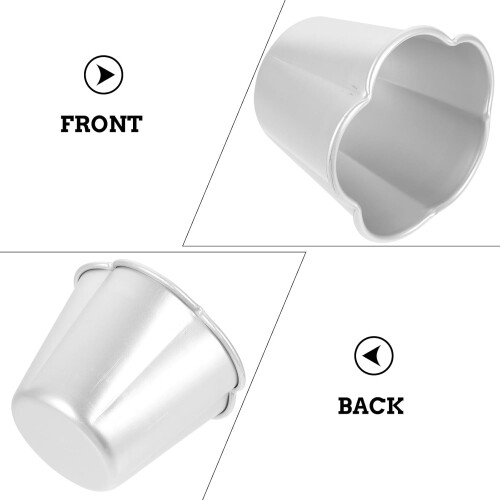 4 st puddingformar i silverfärgad aluminiumlegering för hembakning, lätta att urforma 2