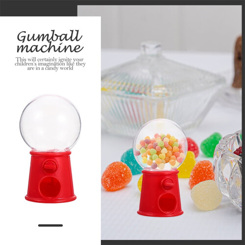 Mini gumball machine toy red candy dispenser 3 pcs 1
