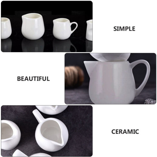 White Ceramic Milk Pot Set – 6 pcs 1