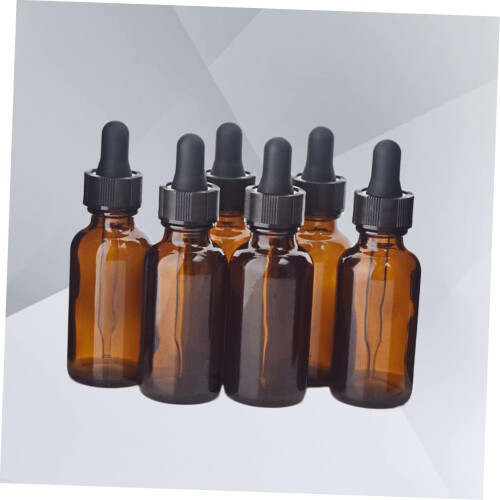 Empty Refillable Essential Oil Bottles Dropper 5pcs 30ml Amber Glass Bottles 1