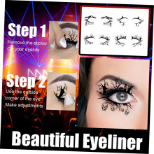 4 paires d'autocollants eyeliner araignée chauve-souris pour Halloween, accessoire de maquillage tendance pour femmes, hommes, garçons et filles