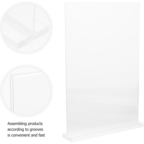 5pcs A4 Acrylic Sign Holders Double-sided Table Menu Stands Plastic Display Racks 2